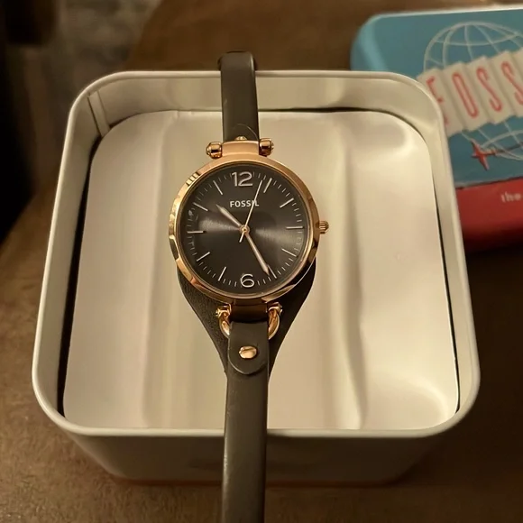 Fossil | Accessories | Gray Leather Womens Watch | Poshmark display picture 3